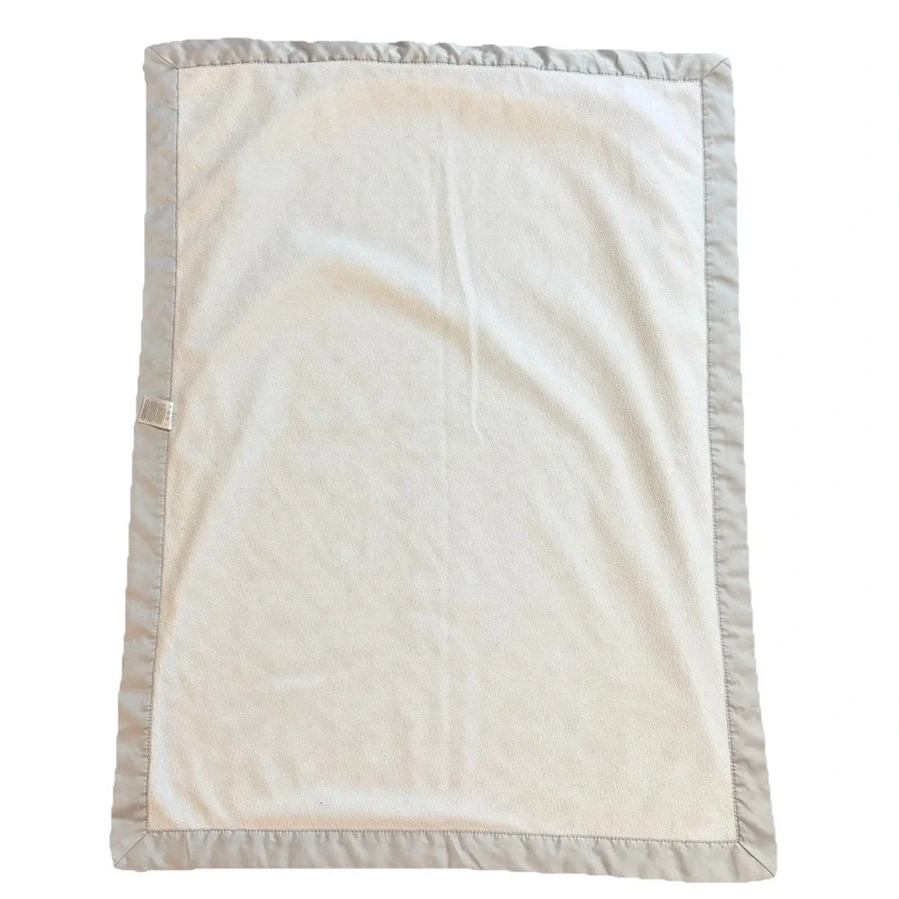 Just Born Pink Gray Heart Girls Baby Minky Satin Blanket Embroidered Flowers‎